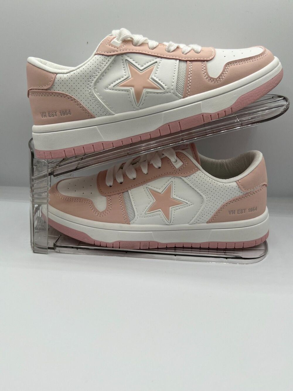 Vintage Havana Claudia White Pink Star Sneakers Womens 7.5 Casual Shoes